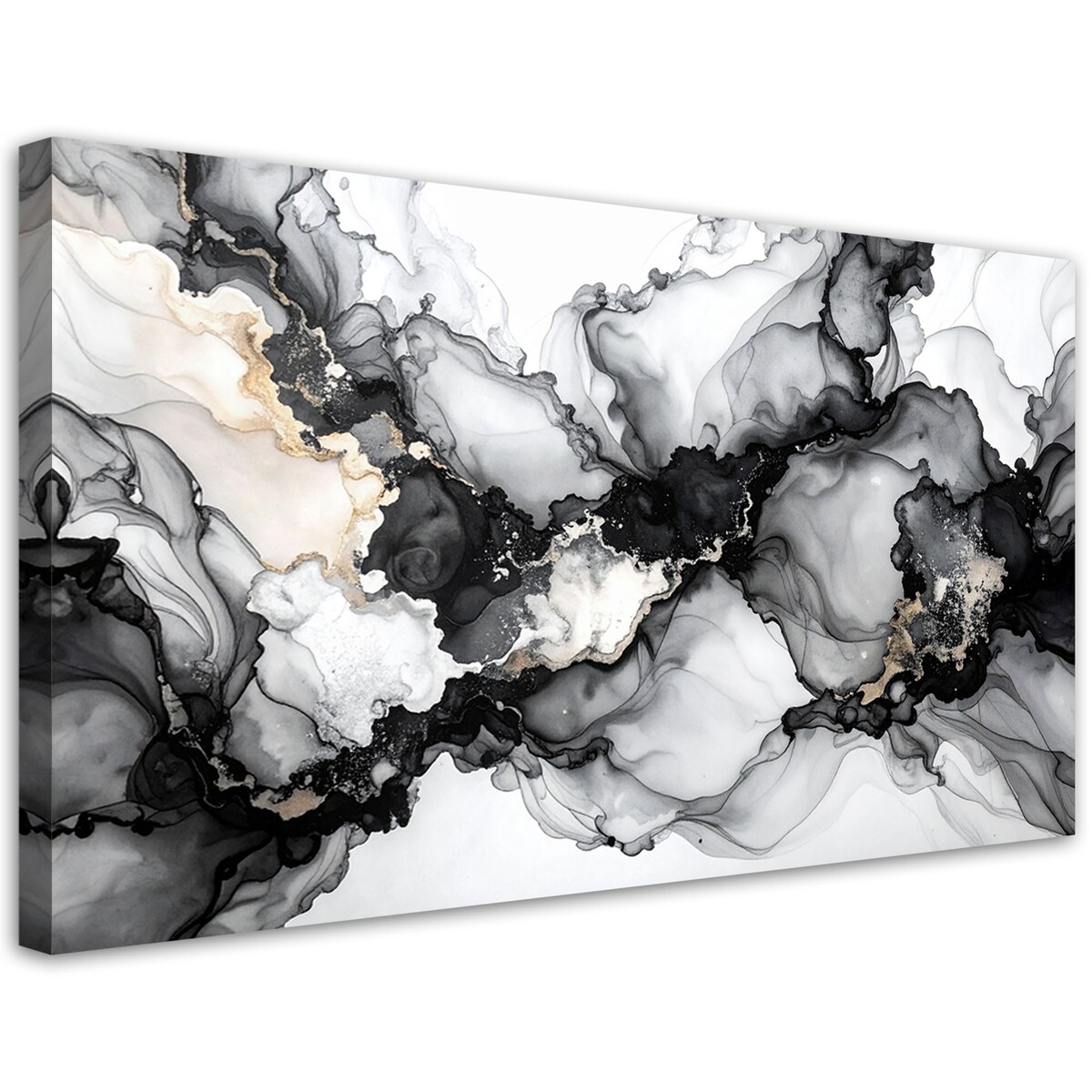 Obraz do sypialni salonu biura, Czarno Biała Abstrakcja Glamour 100x50