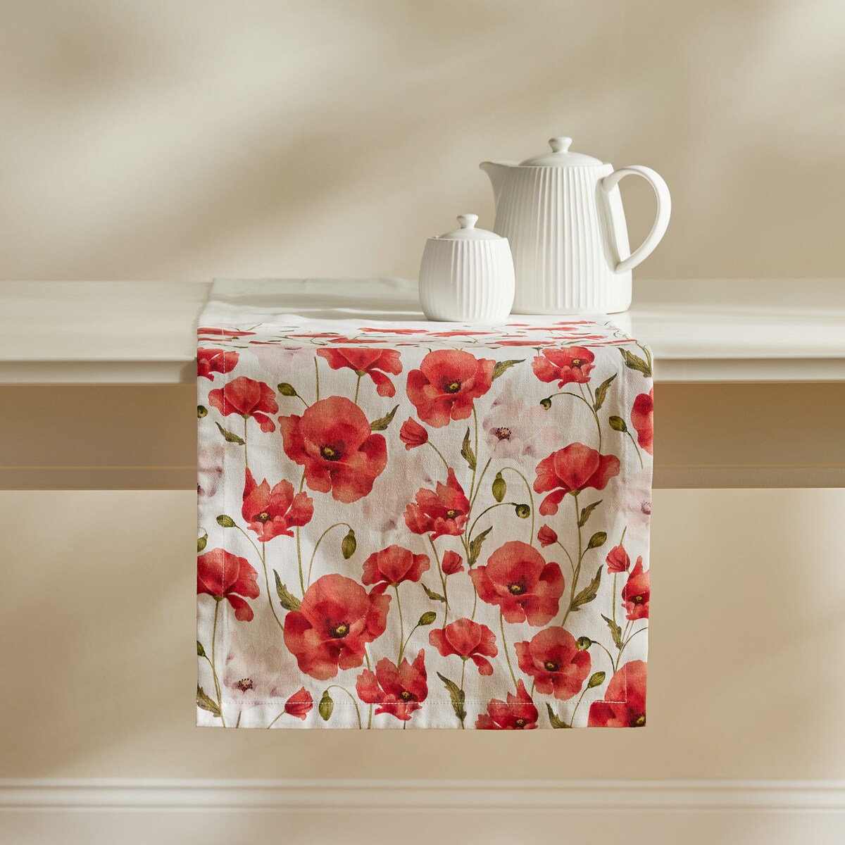 Bieżnik Drukowany Popini 35x180 cm z motywem kwiatowym