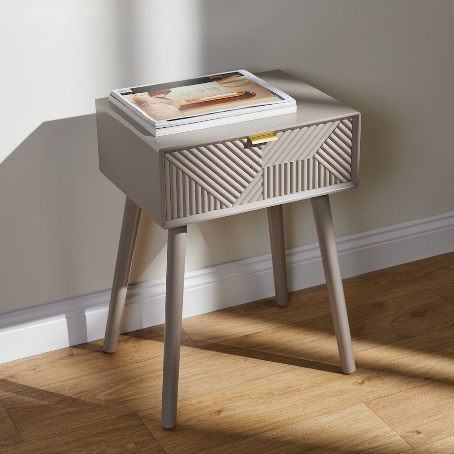 Ryflowana szafka nocna indygo