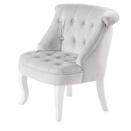 Welurowe krzesło w stylu glamour wykończone cyrkoniami brittani