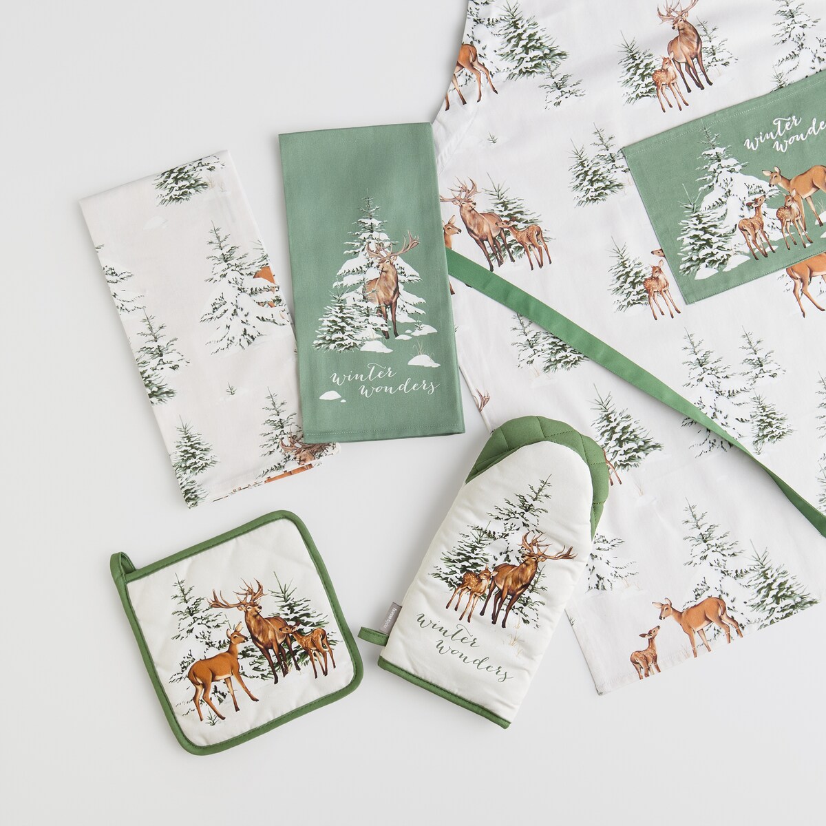 Fartuch Hirvos 70x85 cm z motywem zwierząt leśnych