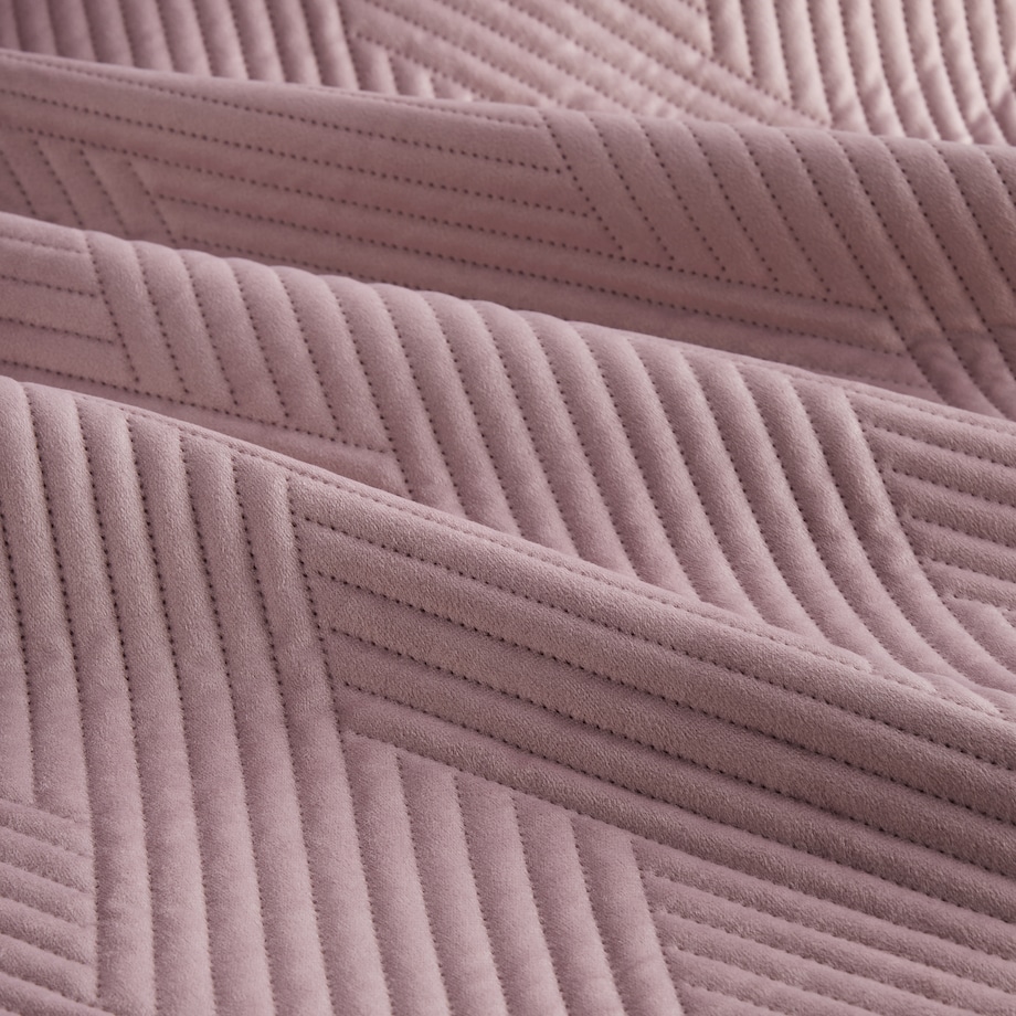 Jednokolorowa narzuta na łóżko z wytłoczonym wzorem geometrycznym Trialett 200x220 cm