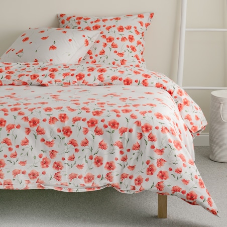 Sateen Bed Linen Poppies 160x200 cm