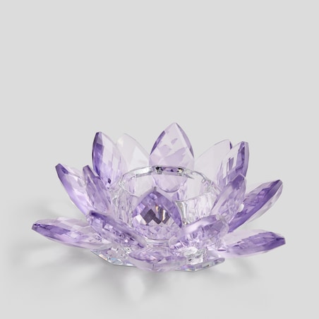 Kwiatowy świecznik ze szkła kryształowego cristal shine