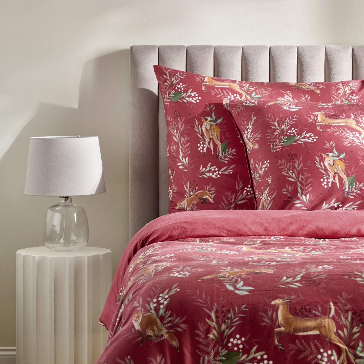 Pościel z bawełny satynowej Wildero 160x200 cm z motywem zwierząt leśnych