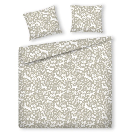 Pościel z bawełny satynowej Misne 200x220 cm z motywem zwierząt leśnych