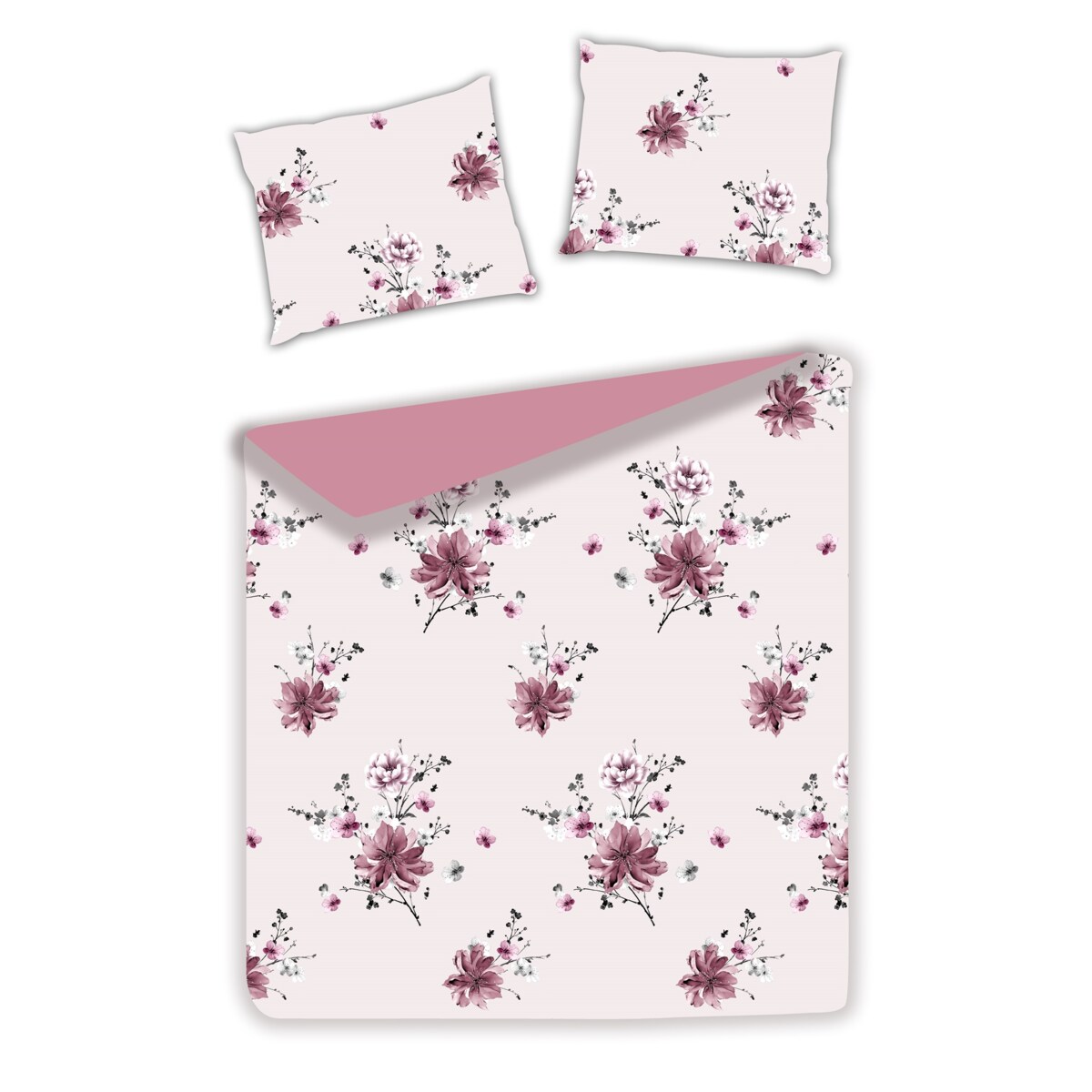 Pościel z bawełny satynowej Mave 160x200 cm z wzorem kwiatowym