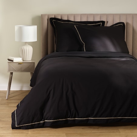 Jednokolorowa pościel z perkalu z lamówką Perlamo 160x200 cm