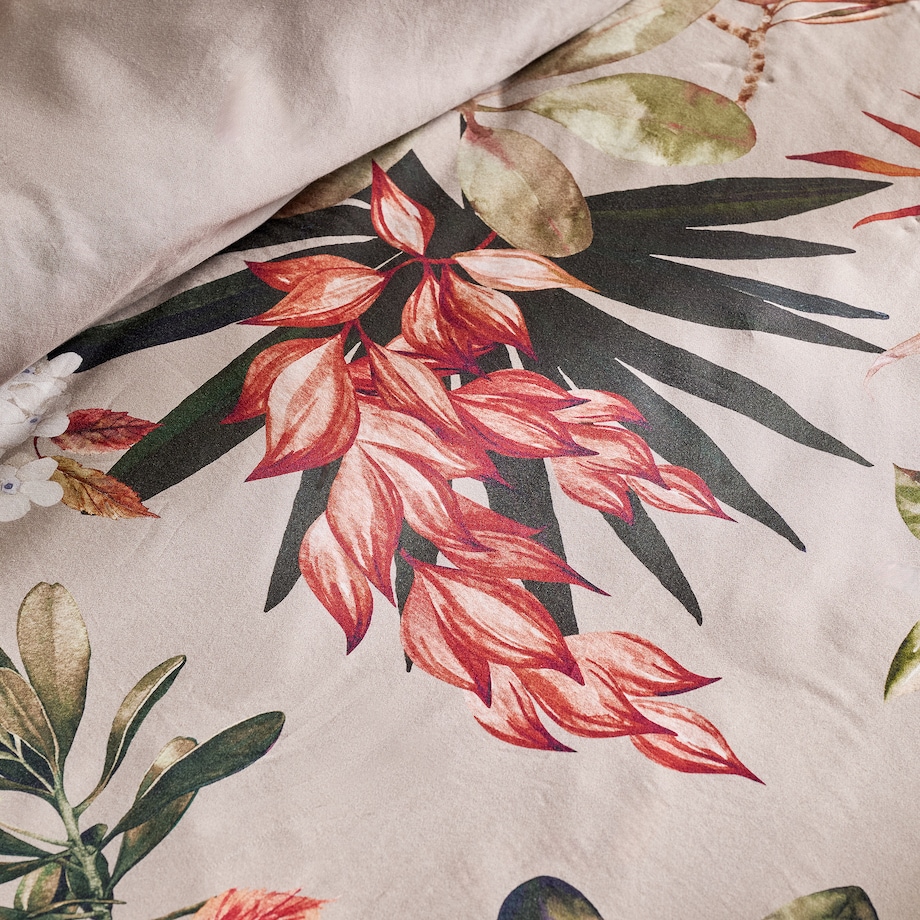 Pościel z bawełny satynowej Barelia 200x220 cm z motywem tropikalnym