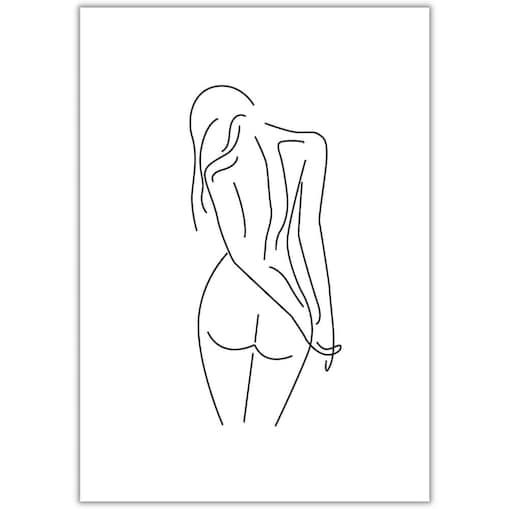 plakat line art female body 2 30x40 cm
