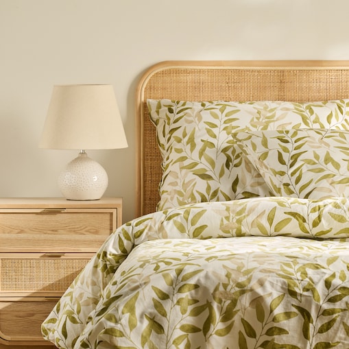 Pościel Bawełniana Kalivia 160x200 cm z motywem liściastym