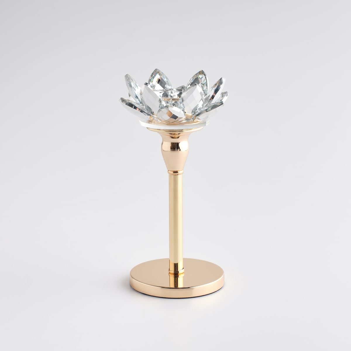 Świecznik Cristal shine long z motywem kwiatowym