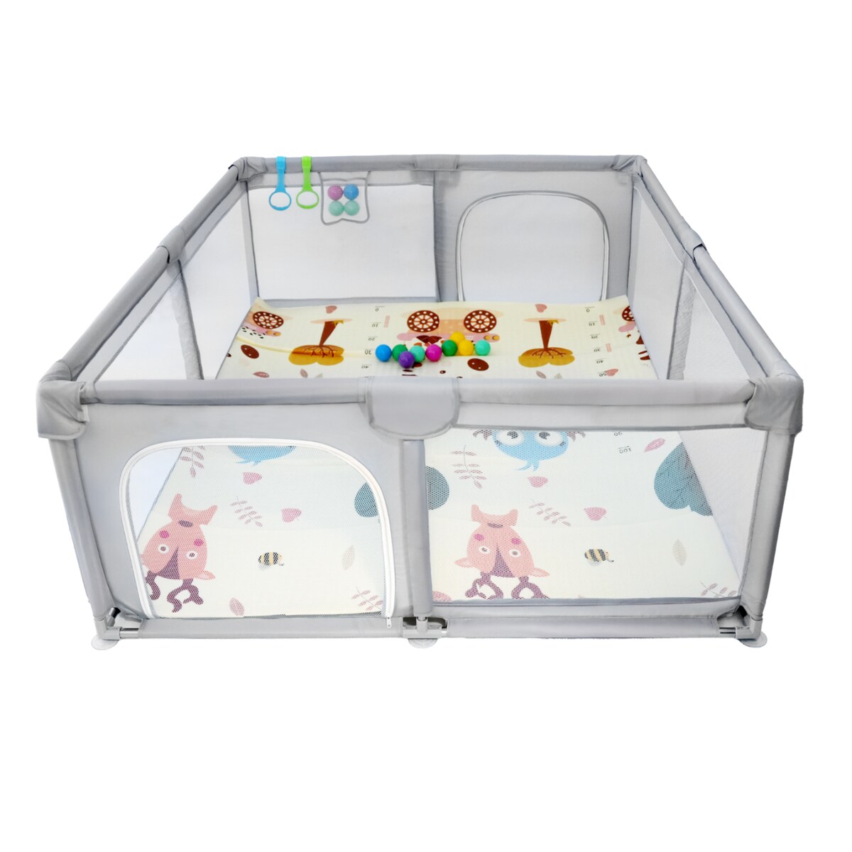 Kojec dla dziecka suchy basen mata dwustronna piłki torba