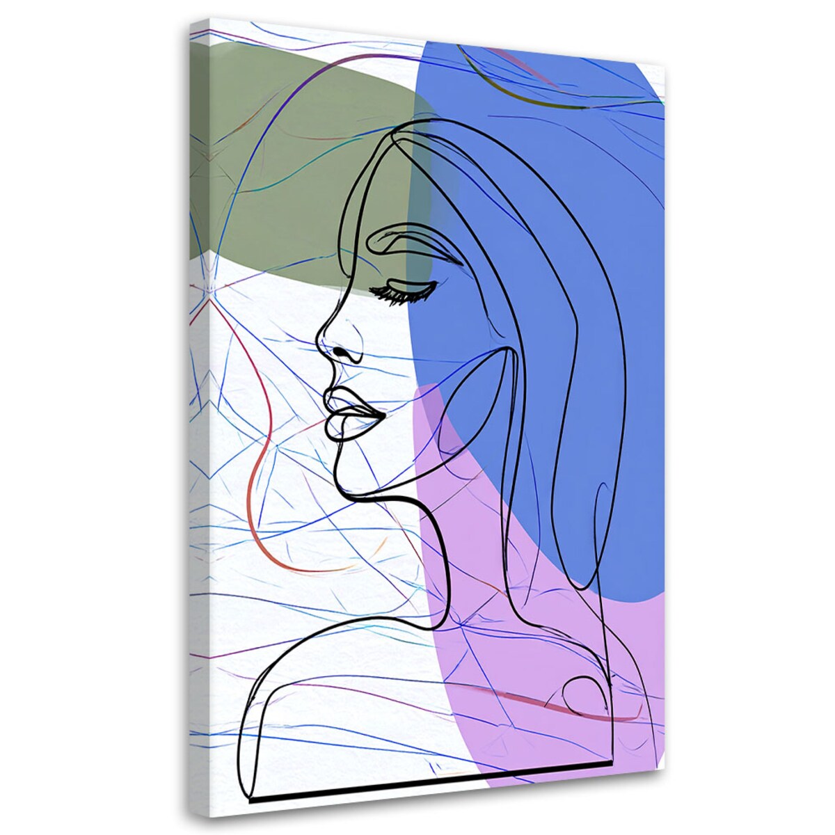 Obraz do salonu sypialni kuchni biura loftu, Liniowy portret kobiety