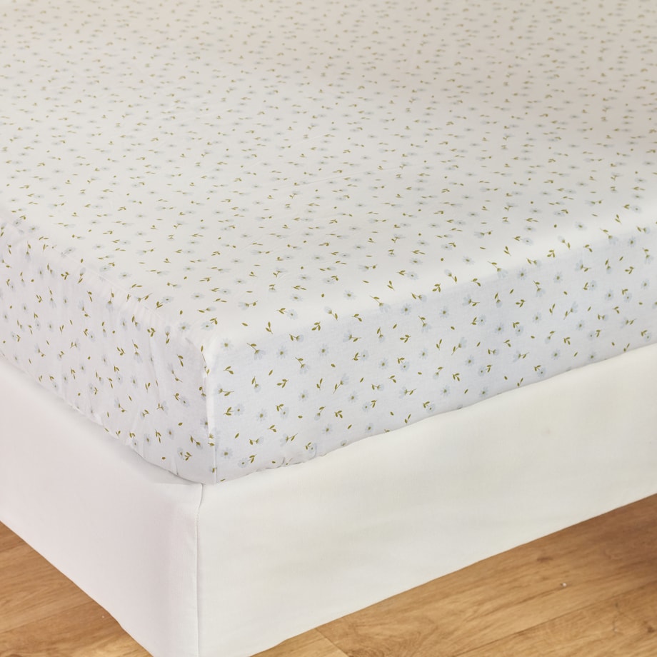 Prześcieradło bawełniane z gumką Avis 180x200 cm z wzorem kwiatowym