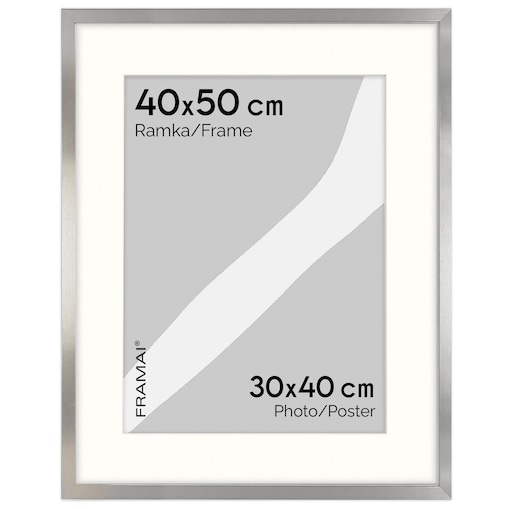 Ramka na zdjęcia z passe partout ramka z okienkiem passe partout na zdjęcie kolor srebrny FRAMAI®