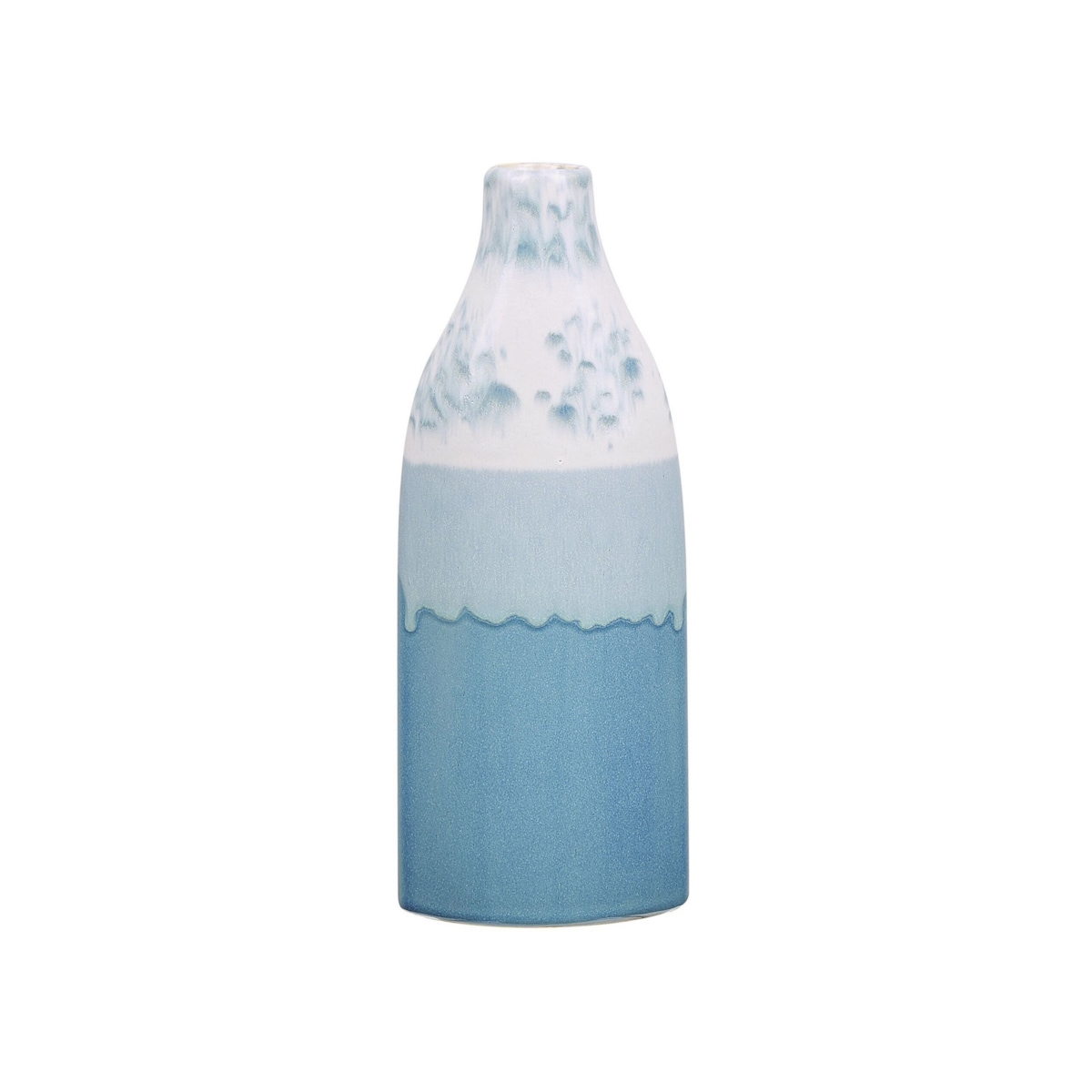 Wazon na kwiaty ceramiczny biało-niebieski CALLIPOLIS