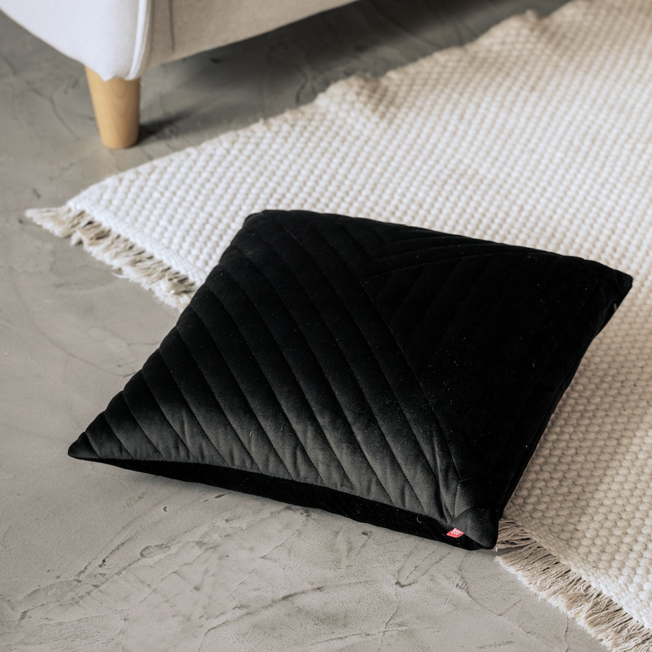 Poszewka Welwetowa Minister 45x45 cm z wzorem geometrycznym