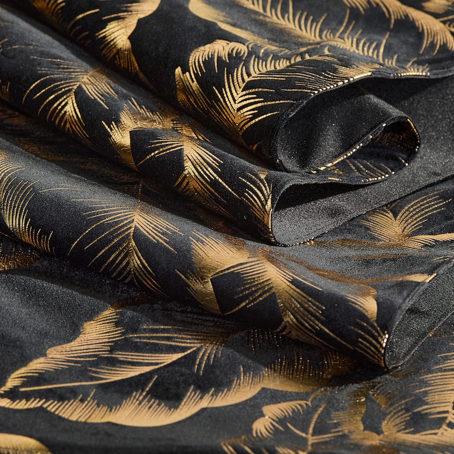 Bieżnik Welwetowy Foglare 40x180 cm z motywem liściastym