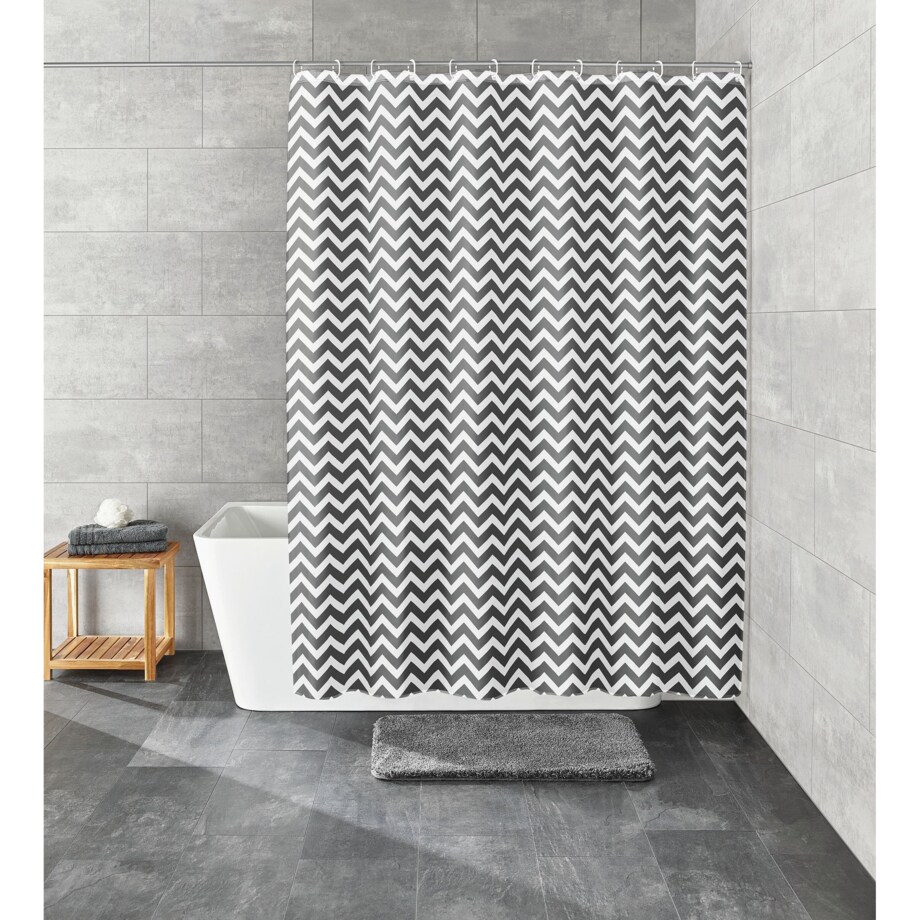 Kleine Wolke Zack Ekologiczna Zasłona prysznicowa szary 180x200 cm PEVA bezzapachowa