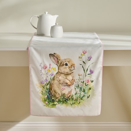 Bieżnik Haftowany Bunnelle 40x180 cm z motywem królika