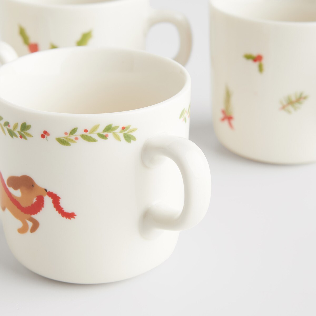 Komplet Kubków Ferini z motywem choinki