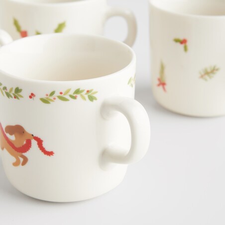 Komplet Kubków Ferini z motywem choinki