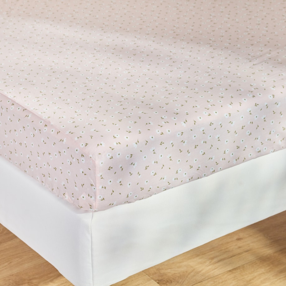 Prześcieradło bawełniane z gumką Avis 160x200 cm z motywem kwiatowym