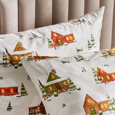 Pościel z bawełny satynowej Winhurst 200x220 cm z motywem choinki