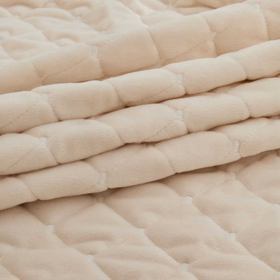 Jednokolorowa narzuta na łóżko z przeszywanym wzorem Greatte 200x220 cm