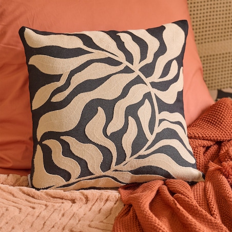 Poszewka Haftowana Kamea 45x45 cm z motywem roślinnym