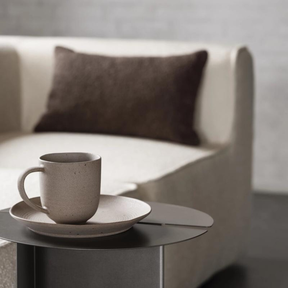 Stolik ORU, 47 cm, burned metal