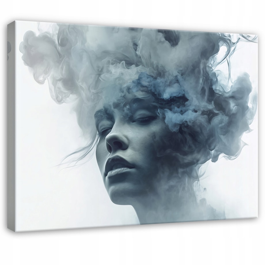 Obraz Kobieta Twarz Niebieski Do Sypialni Salonu Na Płótnie