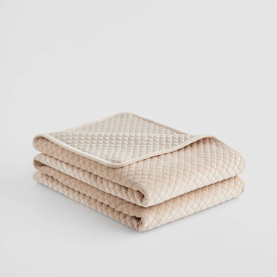 Jednokolorowa narzuta na łóżko Plums 200x220 cm z motywem geometrycznym