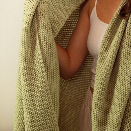 Koc jednokolorowy dzianinowy Zaldar 130x170 cm