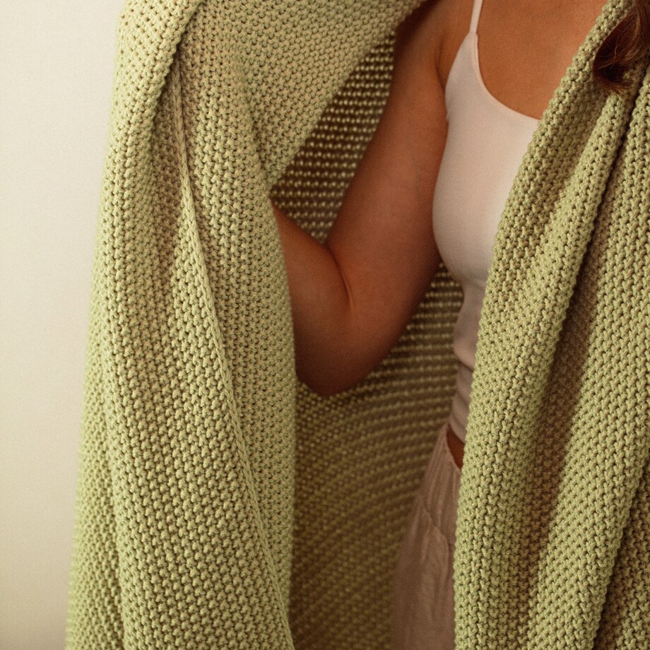 Koc jednokolorowy dzianinowy Zaldar 130x170 cm