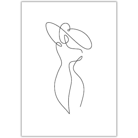 plakat line art woman in dress 3 30x40 cm