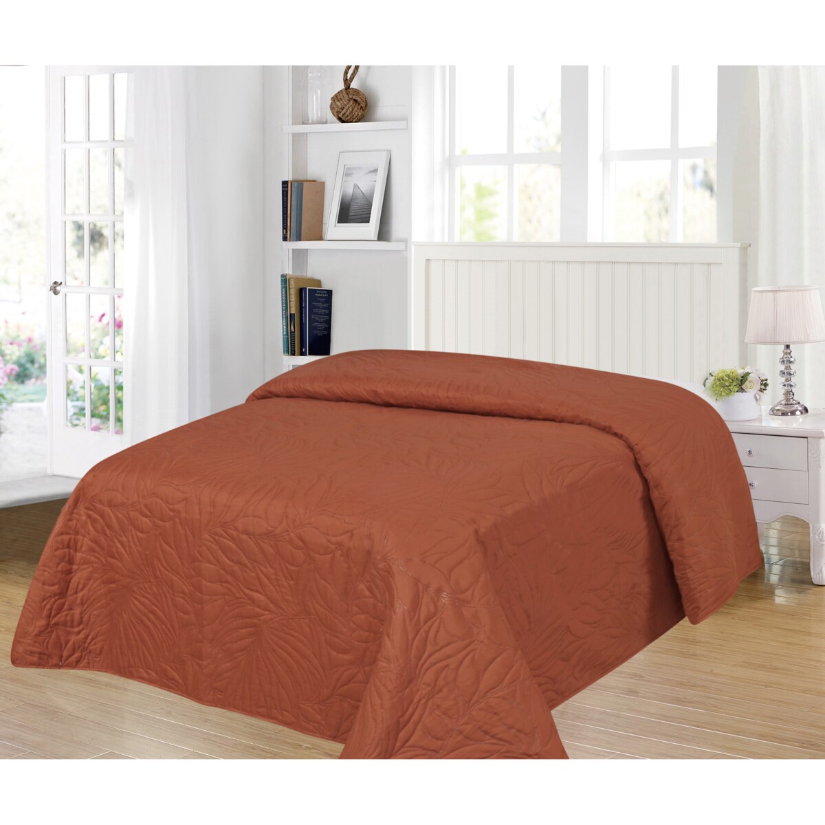 Jednokolorowa narzuta na łóżko Botanical 170x210 cm