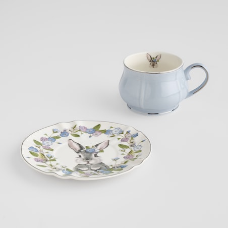 Filiżanka Ze Spodkiem Pansilo z motywem królika