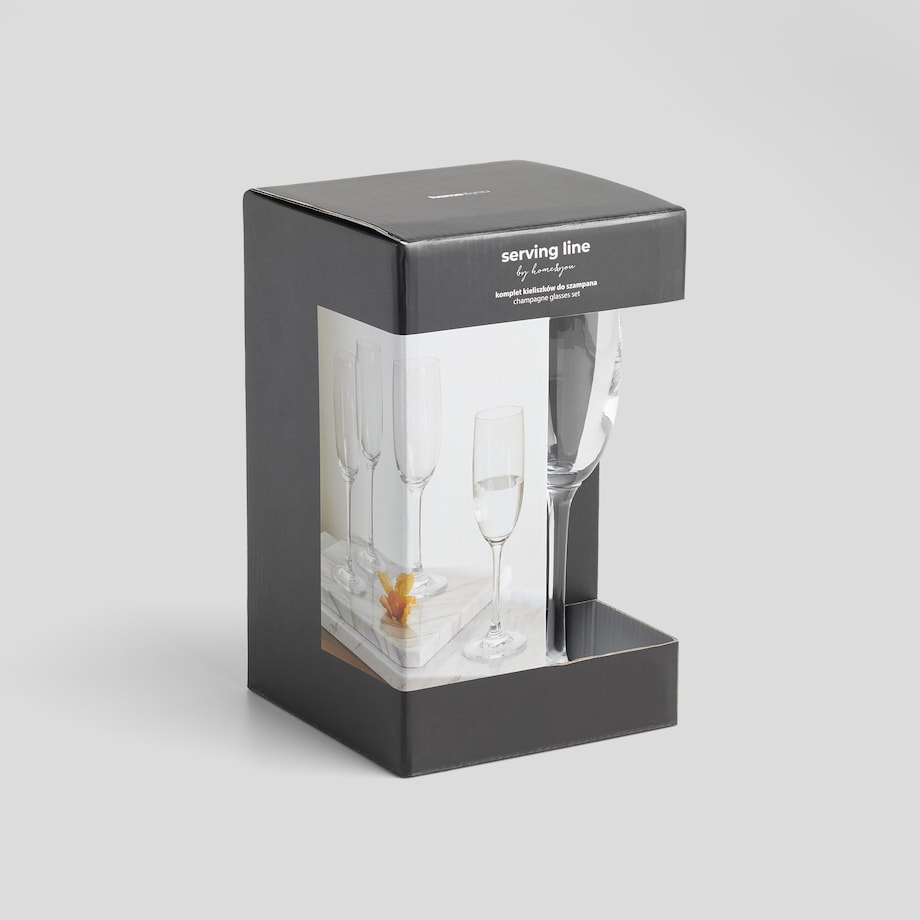 Komplet 4 kieliszków do szampana ze szkła kryształowego