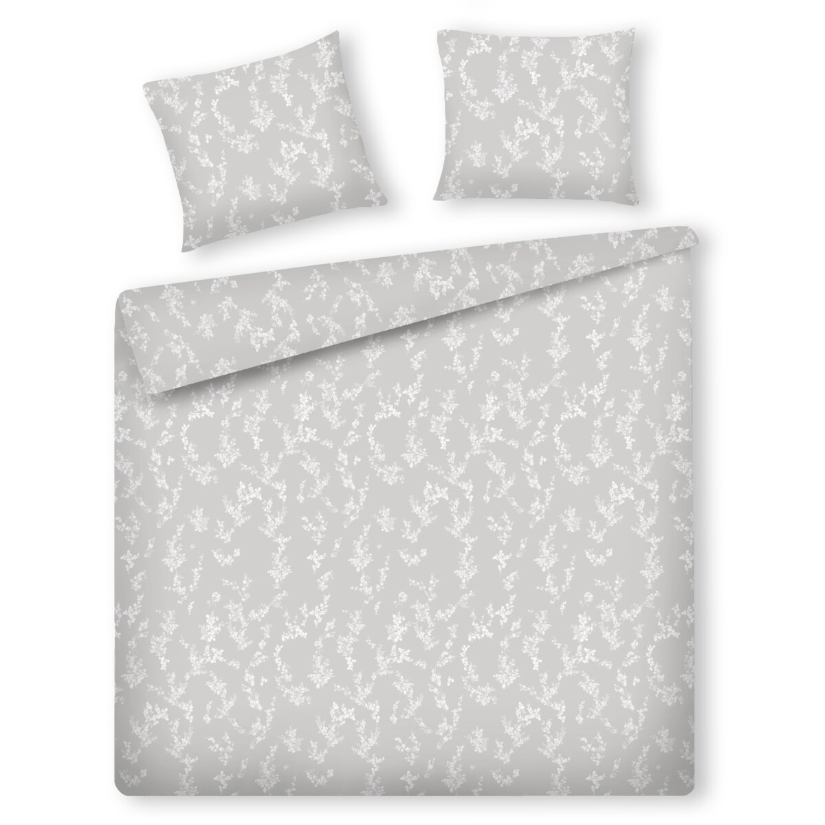 Pościel z bawełny satynowej Vive 160x200 cm z motywem roślinnym