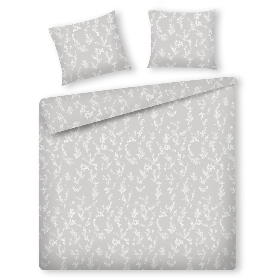 Pościel z bawełny satynowej Vive 160x200 cm z motywem roślinnym