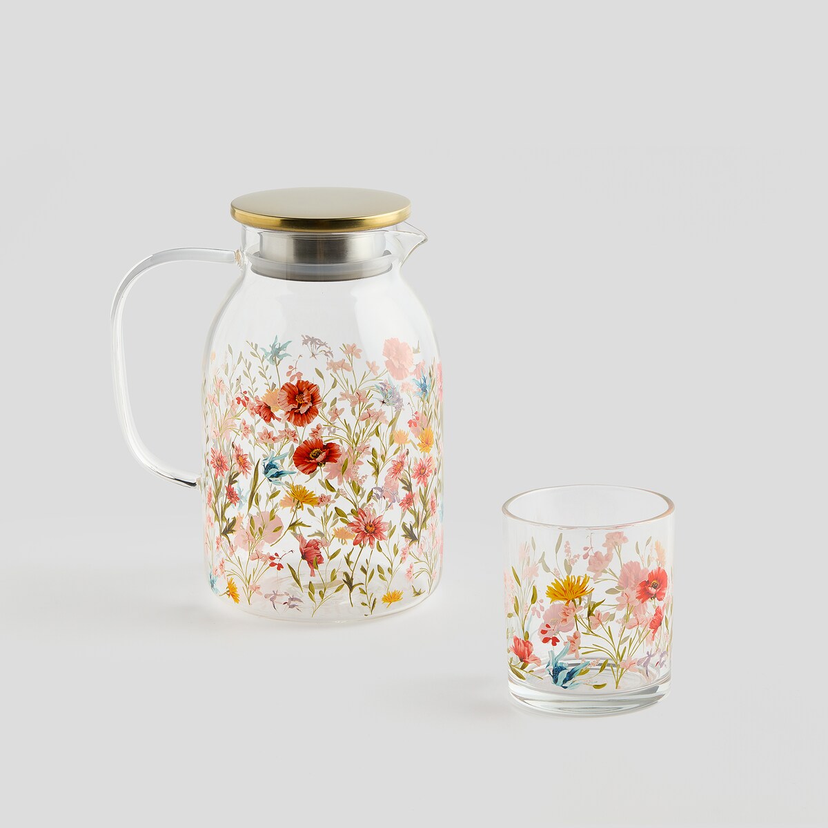 Szklanka Sirso z motywem kwiatowym