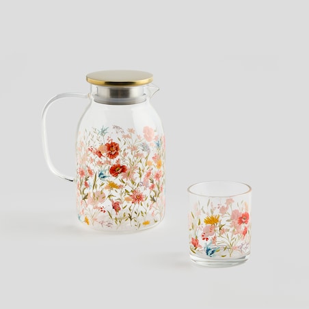 Szklanka Sirso z motywem kwiatowym