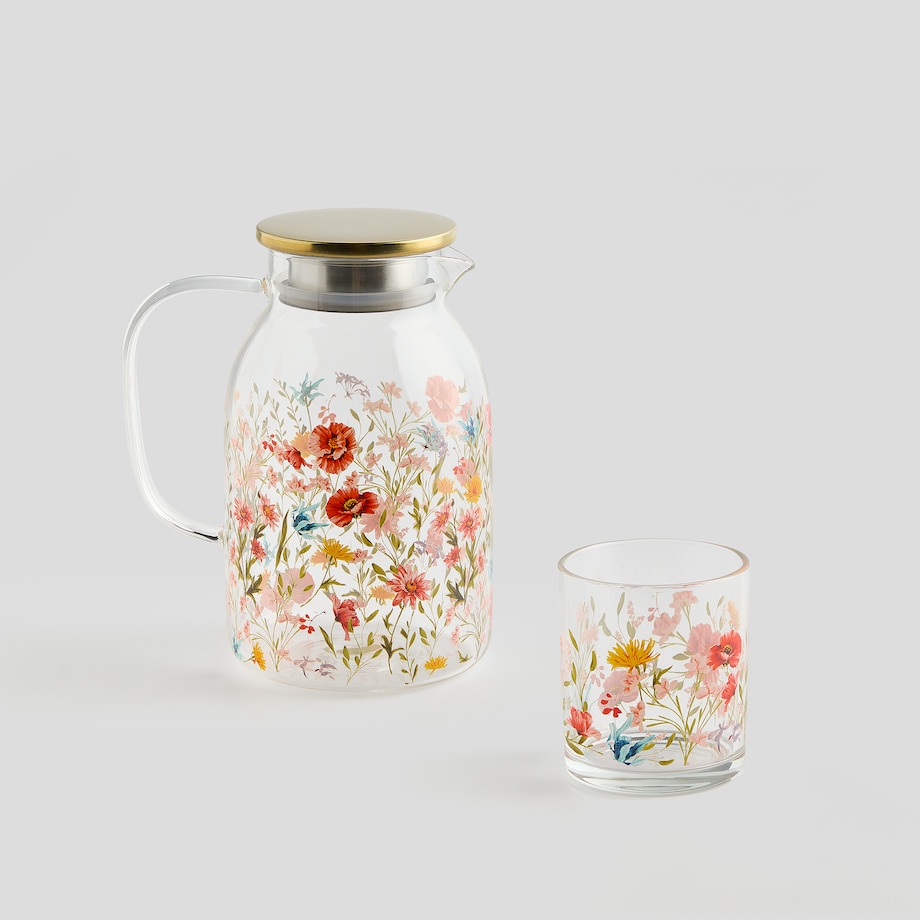 Szklanka Sirso z motywem kwiatowym