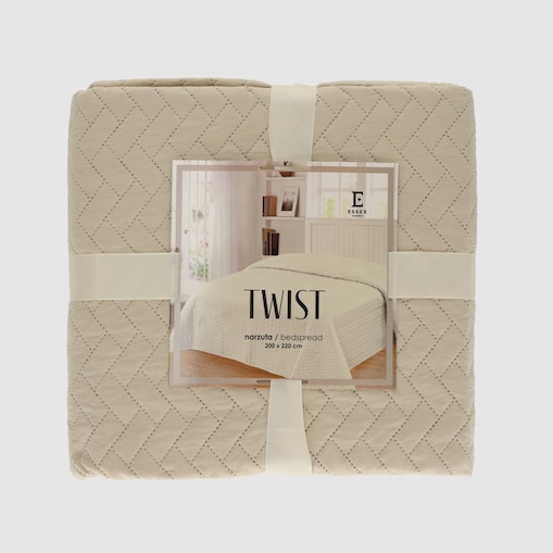 Jednokolorowa narzuta na łóżko z wytłoczonym wzorem Twist 200x220 cm