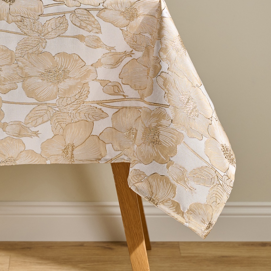 Obrus Żakardowy Makowka 130x180 cm z motywem kwiatowym