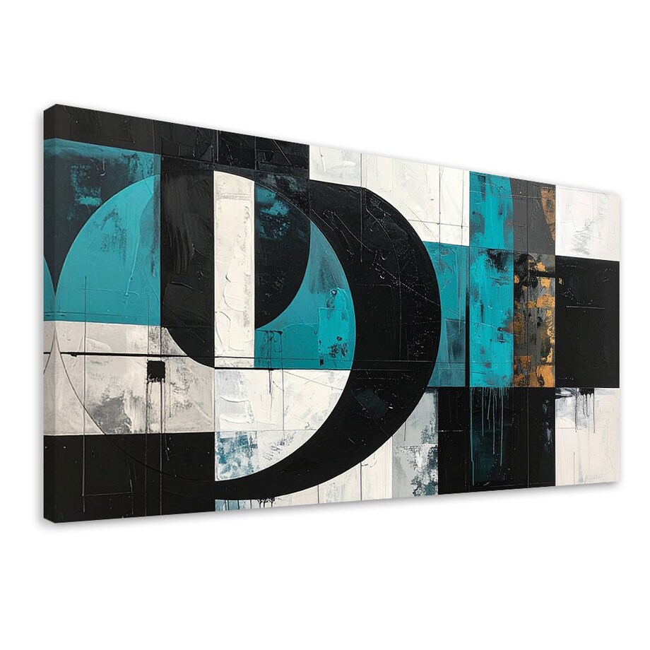 Obraz do salonu sypialni biura, Geometryczne kształty abstrakcja turkusowy