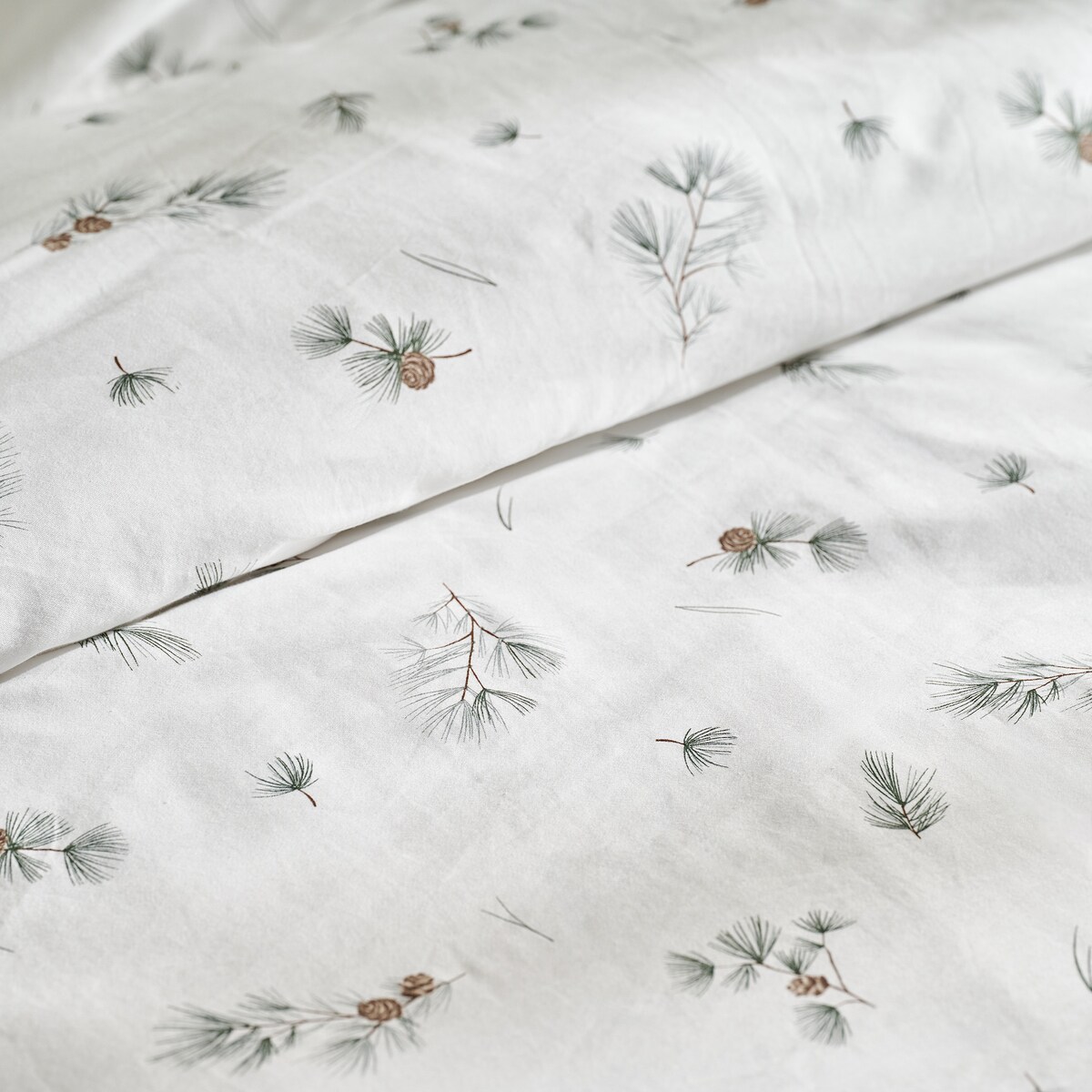 Pościel z bawełny satynowej Grineso 160x200 cm z motywem liściastym