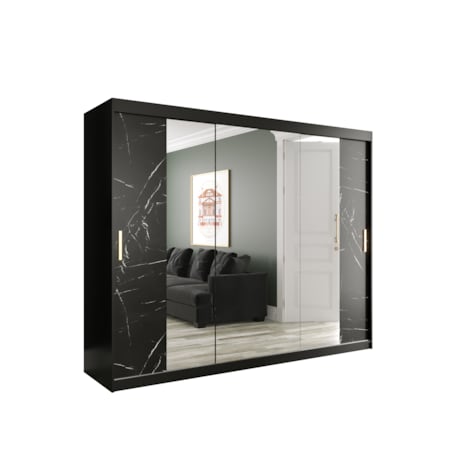 Szafa przesuwna Garderoba MARMUR T2 250 gł. 62 czarny